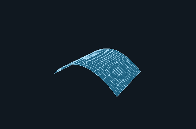 Curved source2 profile extruded into an open Surface