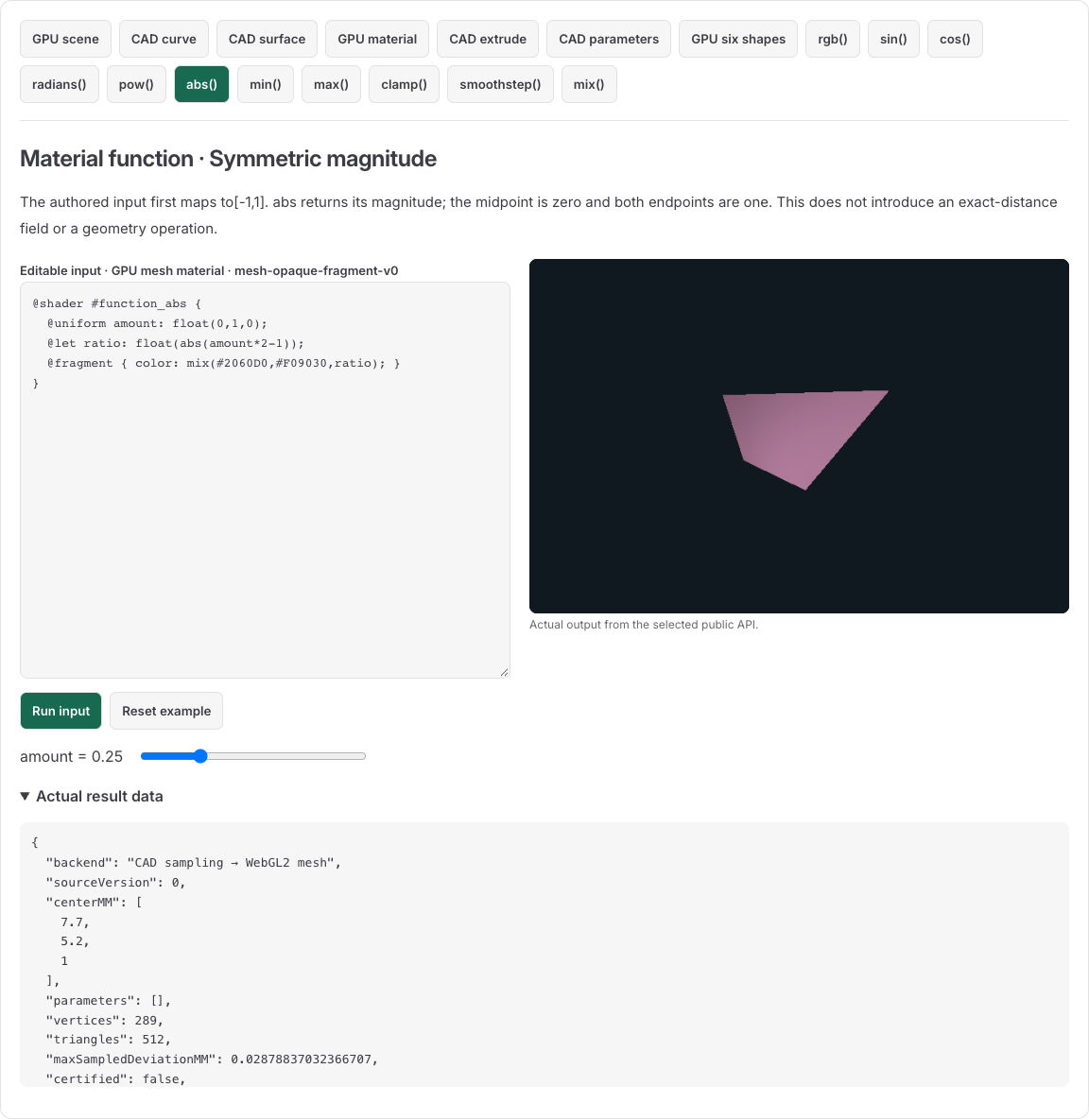 Actual browser capture for the abs material sample