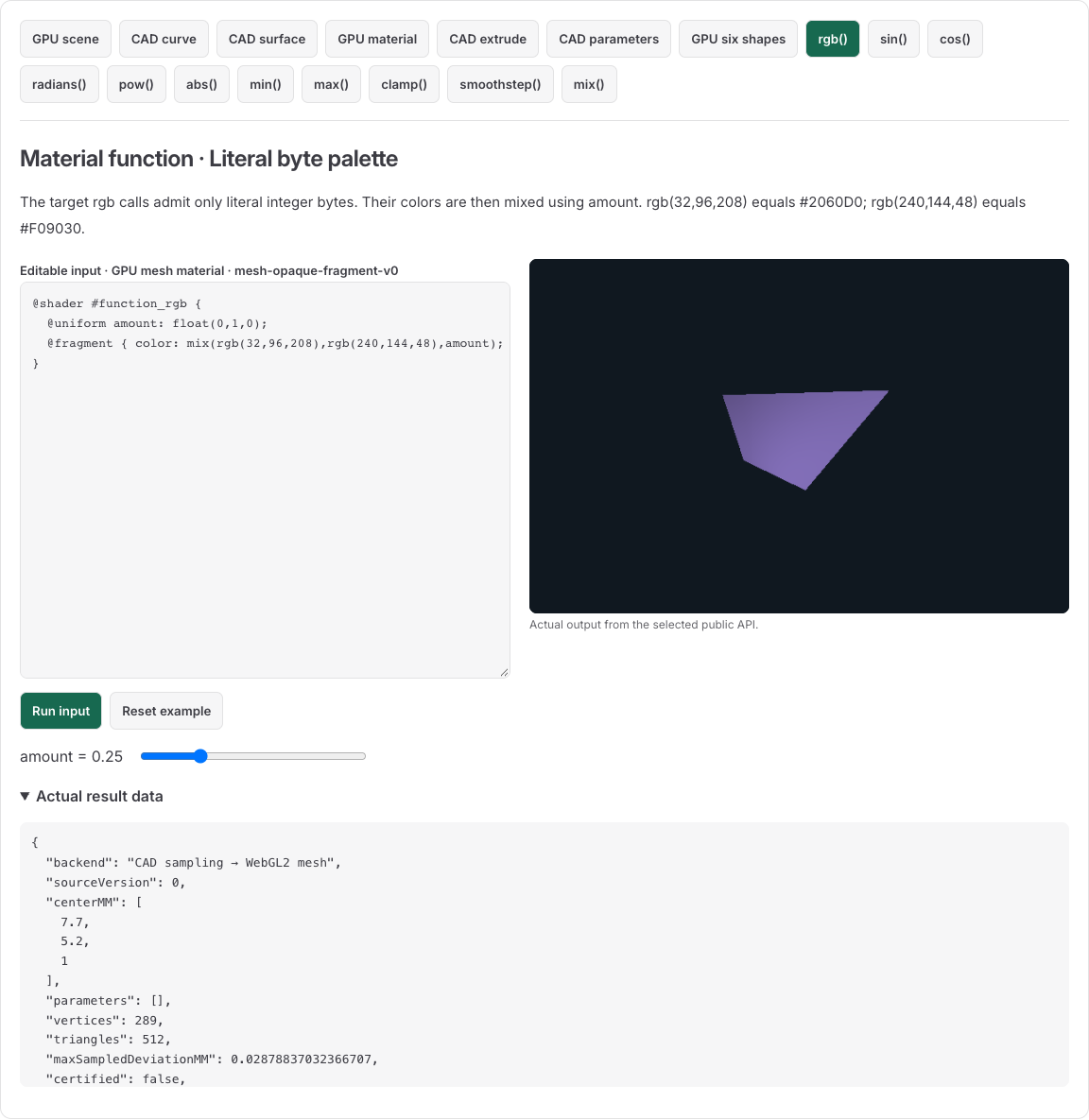 Actual browser capture for the rgb material sample